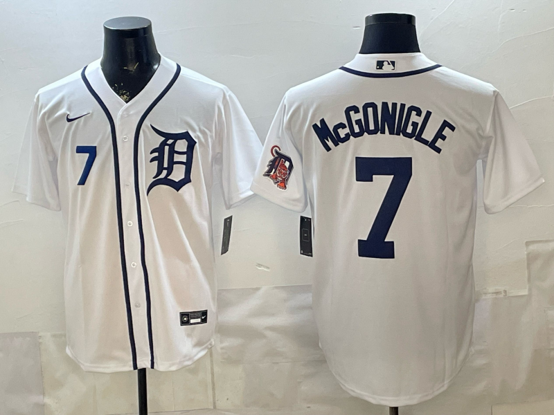 Men Detroit Tigers #7 McGonigle whiteGame Nike MLB Jersey 0402003->detroit tigers->MLB Jersey